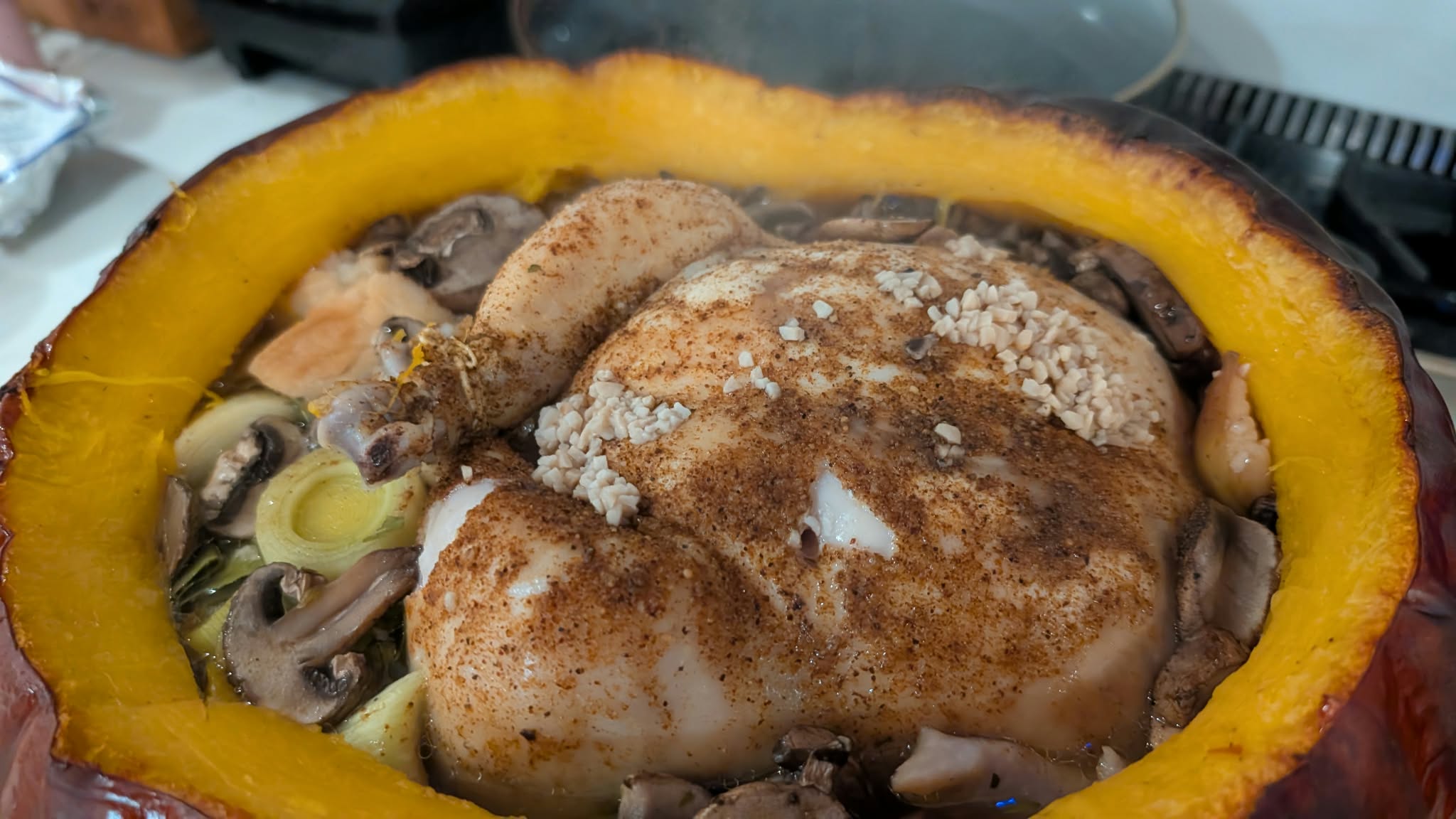 Reference for Lift the pumpkin lid and serve